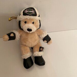 Harley Davidson Plush Bear Christmas Ornament 7"